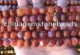 CAA5073 15.5 inches 10mm round red dragon veins agate beads