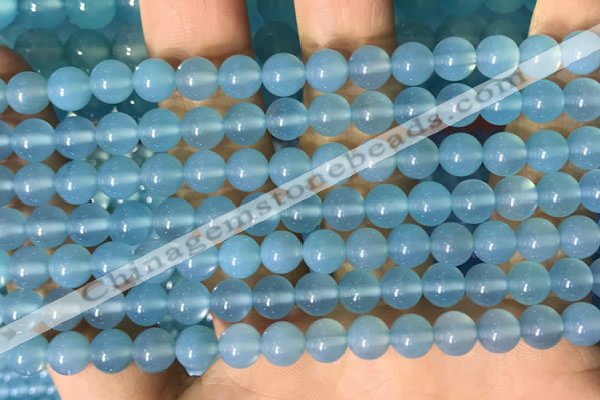 CAA5091 15.5 inches 6mm round sea blue agate beads wholesale