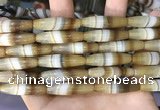 CAA5113 15.5 inches 8*30mm rice striped agate beads wholesale