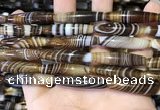 CAA5117 15.5 inches 8*33mm rice striped agate beads wholesale