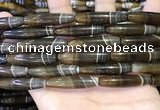 CAA5118 15.5 inches 8*33mm rice striped agate beads wholesale