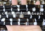 CAA5128 15.5 inches 8*20mm tube striped agate gemstone beads