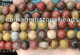 CAA5137 15.5 inches 14mm round red moss agate beads wholesale