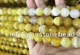 CAA5151 15.5 inches 8mm faceted round banded agate beads