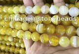 CAA5152 15.5 inches 10mm faceted round banded agate beads