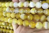 CAA5153 15.5 inches 12mm faceted round banded agate beads