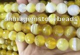 CAA5155 15.5 inches 16mm faceted round banded agate beads