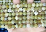 CAA5157 15.5 inches 6mm faceted round banded agate beads