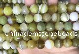 CAA5161 15.5 inches 14mm faceted round banded agate beads