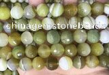 CAA5162 15.5 inches 16mm faceted round banded agate beads