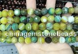 CAA5165 15.5 inches 8mm faceted round banded agate beads