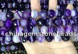 CAA5181 15.5 inches 12mm faceted round banded agate beads