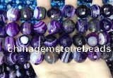 CAA5183 15.5 inches 16mm faceted round banded agate beads