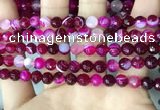 CAA5185 15.5 inches 6mm faceted round banded agate beads