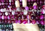 CAA5187 15.5 inches 10mm faceted round banded agate beads