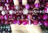 CAA5188 15.5 inches 12mm faceted round banded agate beads