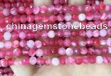 CAA5192 15.5 inches 6mm faceted round banded agate beads