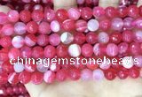 CAA5193 15.5 inches 8mm faceted round banded agate beads