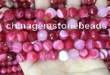 CAA5194 15.5 inches 10mm faceted round banded agate beads