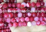 CAA5195 15.5 inches 12mm faceted round banded agate beads