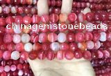 CAA5199 15.5 inches 6mm faceted round banded agate beads