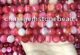 CAA5201 15.5 inches 10mm faceted round banded agate beads