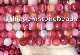 CAA5202 15.5 inches 12mm faceted round banded agate beads