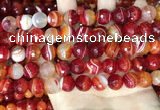 CAA5208 15.5 inches 10mm faceted round banded agate beads