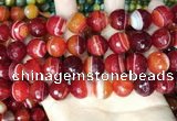 CAA5210 15.5 inches 14mm faceted round banded agate beads