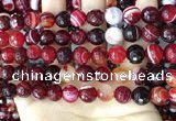 CAA5214 15.5 inches 8mm faceted round banded agate beads