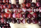 CAA5217 15.5 inches 14mm faceted round banded agate beads