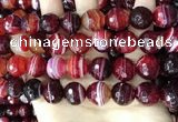 CAA5218 15.5 inches 16mm faceted round banded agate beads