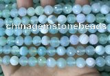 CAA5221 15.5 inches 8mm faceted round banded agate beads