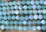 CAA5222 15.5 inches 10mm faceted round banded agate beads
