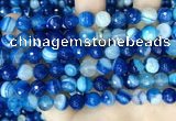 CAA5228 15.5 inches 8mm faceted round banded agate beads