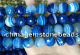 CAA5232 15.5 inches 16mm faceted round banded agate beads