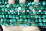 CAA5234 15.5 inches 6mm faceted round banded agate beads