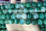 CAA5239 15.5 inches 16mm faceted round banded agate beads