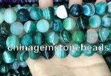 CAA5245 15.5 inches 14mm faceted round banded agate beads