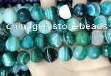 CAA5246 15.5 inches 16mm faceted round banded agate beads