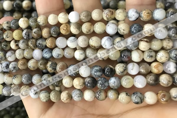 CAA5255 15.5 inches 4mm round dendrite agate beads wholesale