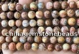 CAA5273 15.5 inches 10mm round natural red crazy lace agate beads