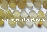 CAA5310 Top drilled 6*8mm flat teardrop line agate beads