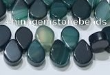 CAA5317 Top drilled 6*8mm flat teardrop line agate beads