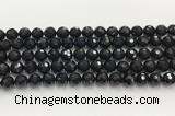 CAA5339 15.5 inches 10mm faceted round black onyx beads wholesale