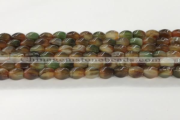 CAA5363 15.5 inches 8*12mm twisted rice agate gemstone beads