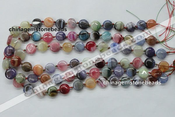 CAA541 15.5 inches 12mm flat round dyed madagascar agate beads