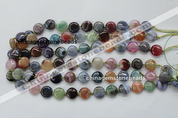 CAA542 15.5 inches 14mm flat round dyed madagascar agate beads