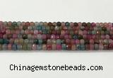 CAA5435 15.5 inches 6*8mm faceted rondelle agate gemstone beads