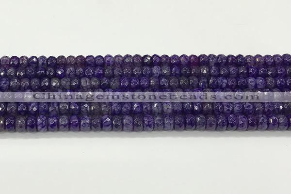 CAA5436 15.5 inches 6*8mm faceted rondelle agate gemstone beads